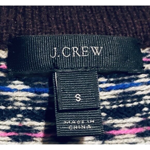 J Crew Sweater Womens Small Fair Isle Lambs Wool Sequin Crew Neck Pullover E5663 - Picture 5 of 9